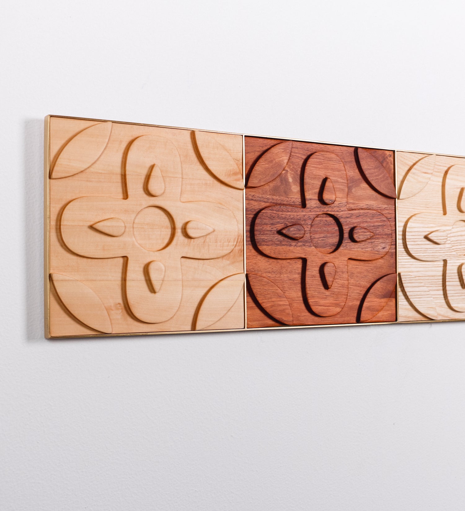 1x4 Chacota Panel | Mixed Woods and Brushed Brass