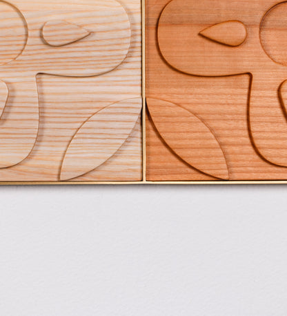 1x4 Chacota Panel | Mixed Woods and Brushed Brass