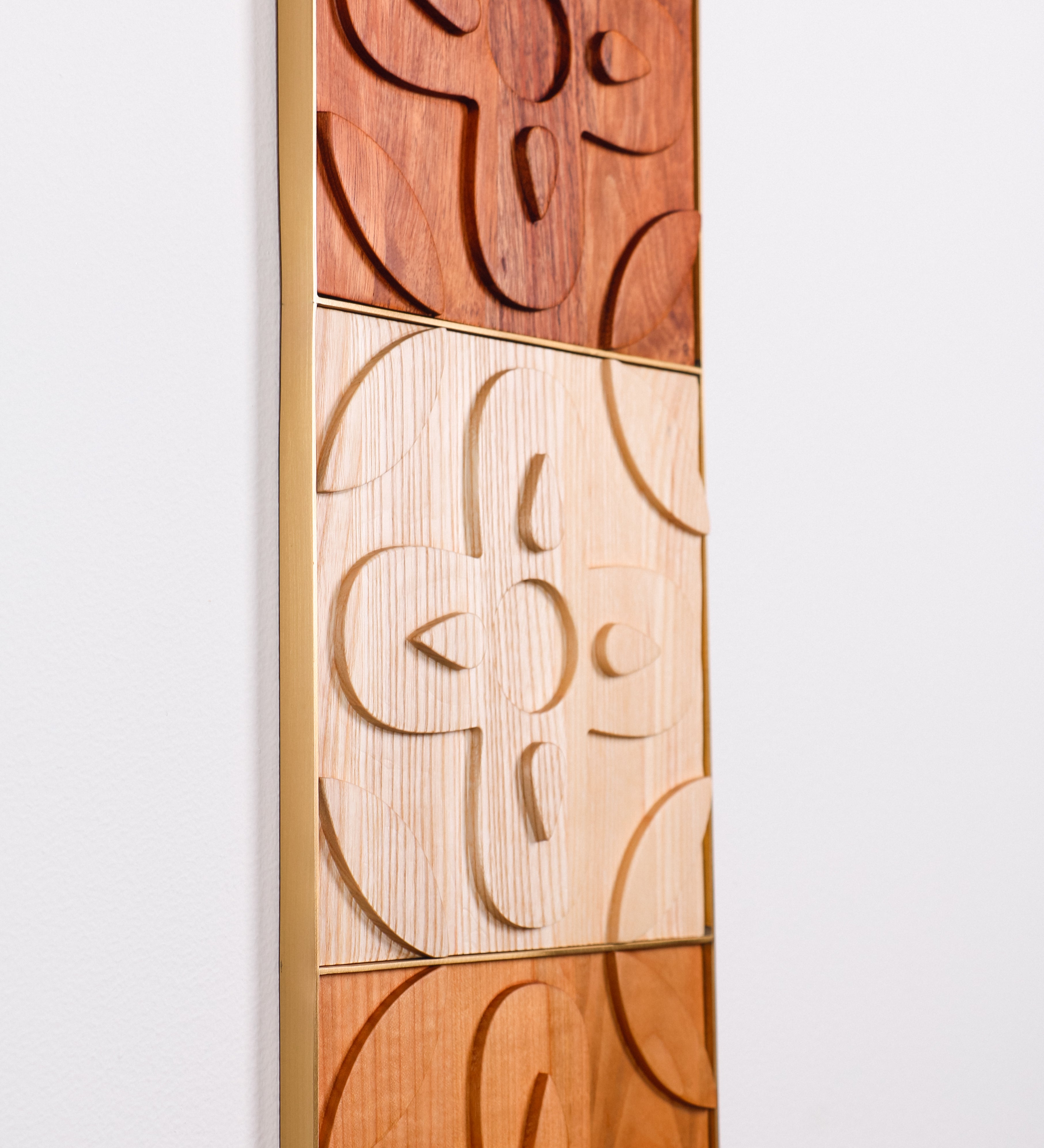 1x4 Chacota Panel | Mixed Woods and Brushed Brass