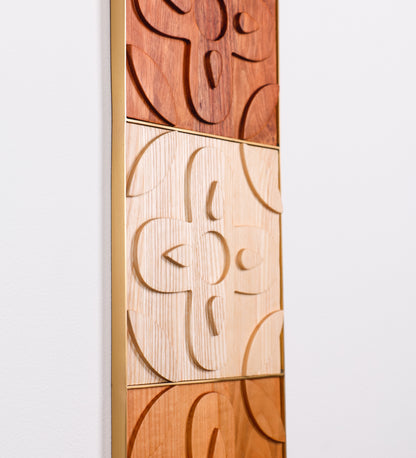 1x4 Chacota Panel | Mixed Woods and Brushed Brass