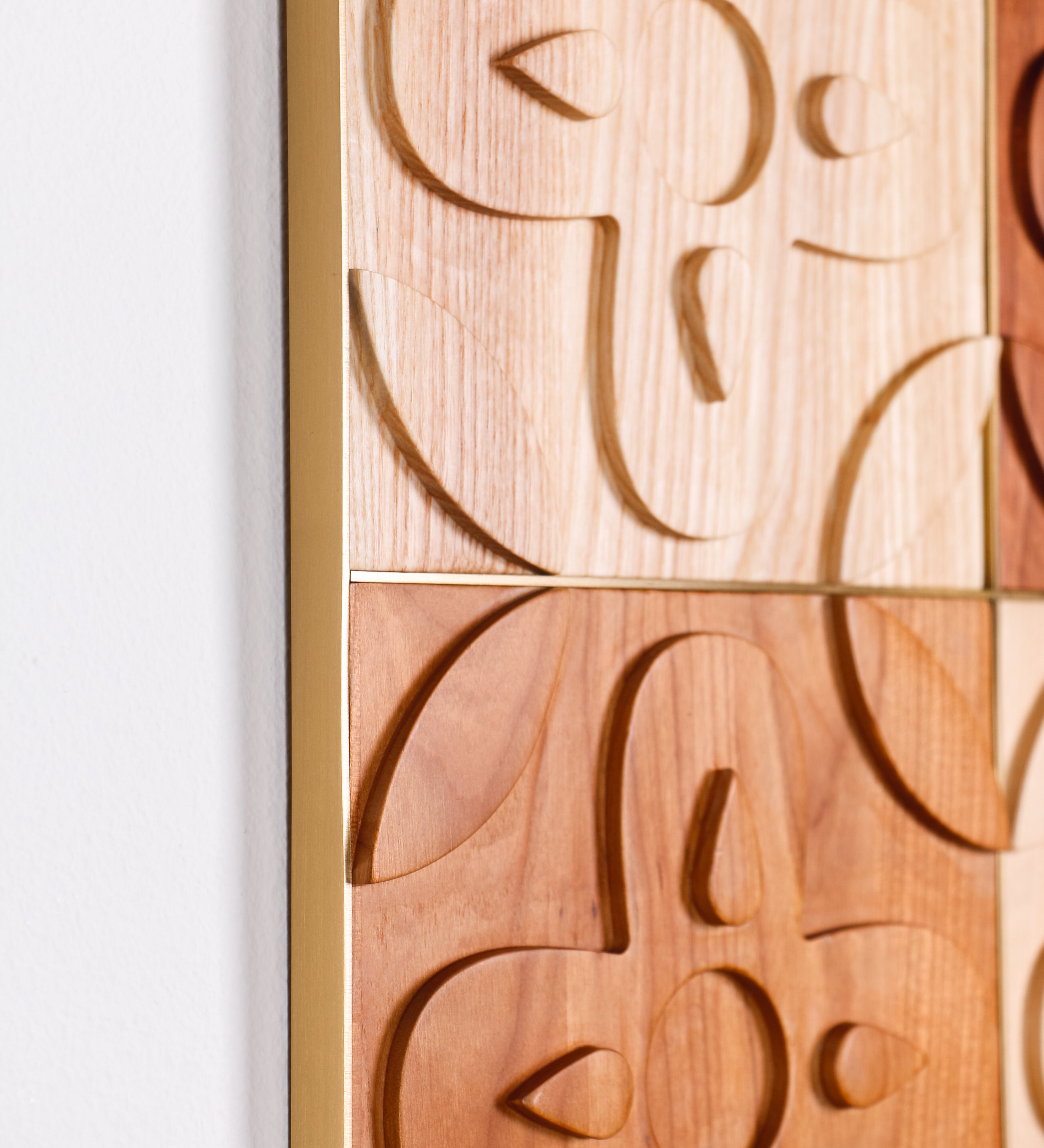 2x2 Chacota Panel | Mixed Woods and Brushed Brass