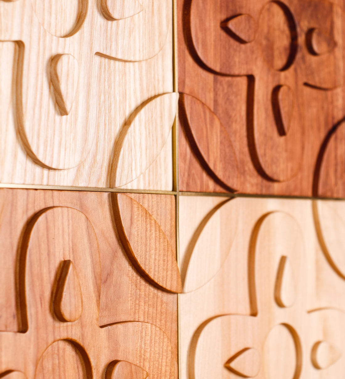 2x2 Chacota Panel | Mixed Woods and Brushed Brass