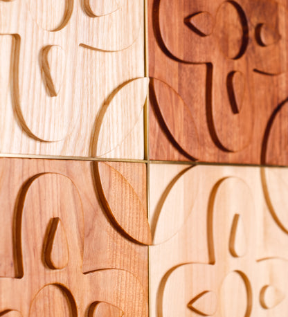 2x2 Chacota Panel | Mixed Woods and Brushed Brass