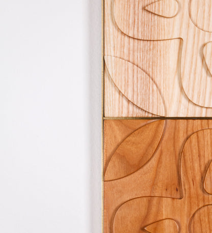 2x2 Chacota Panel | Mixed Woods and Brushed Brass
