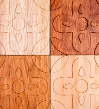 2x2 Chacota Panel | Mixed Woods and Brushed Brass