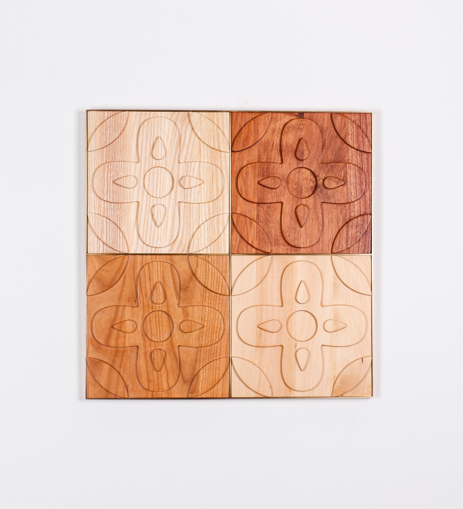 2x2 Chacota Panel | Mixed Woods and Brushed Brass