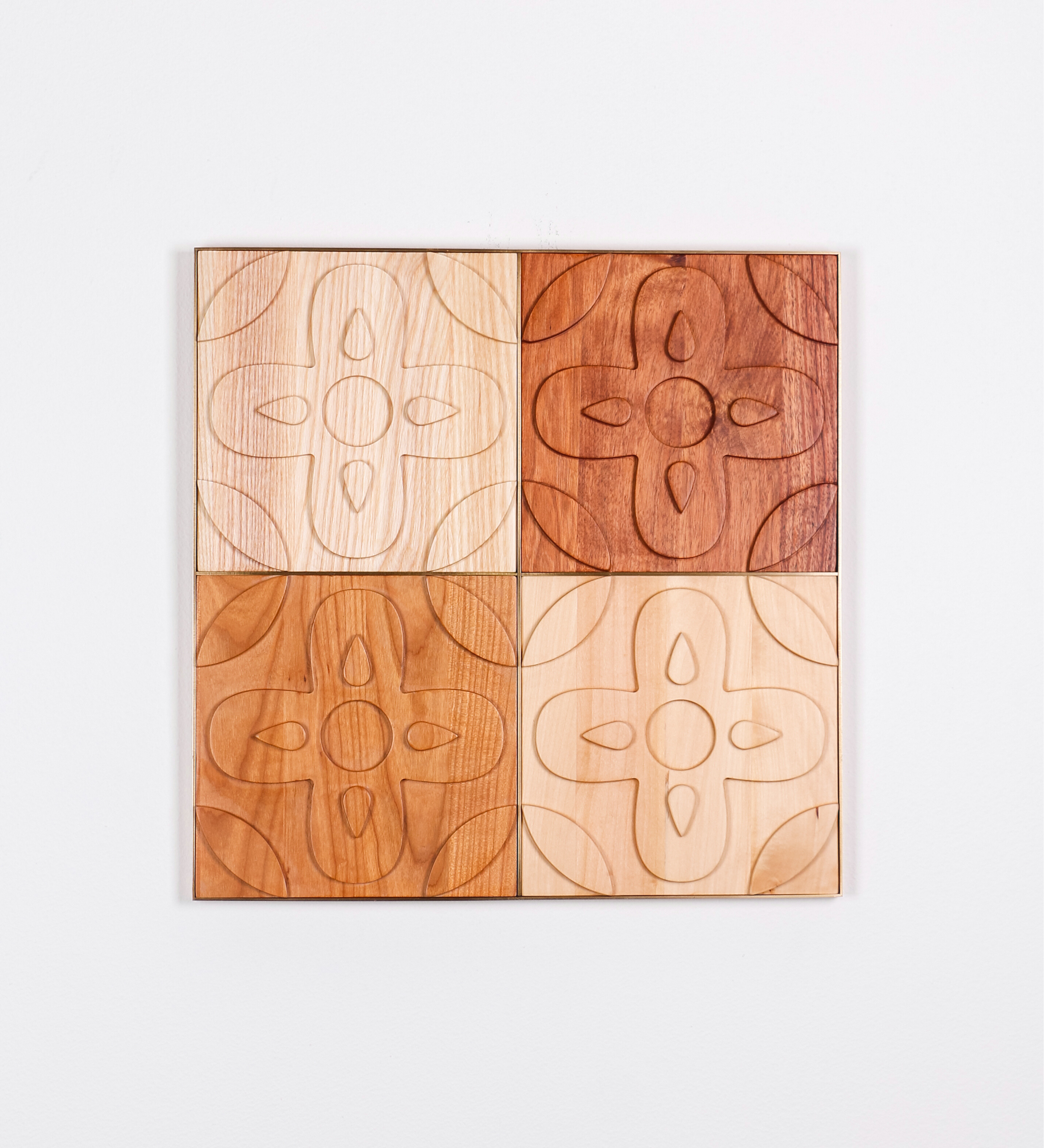 2x2 Chacota Panel | Mixed Woods and Brushed Brass